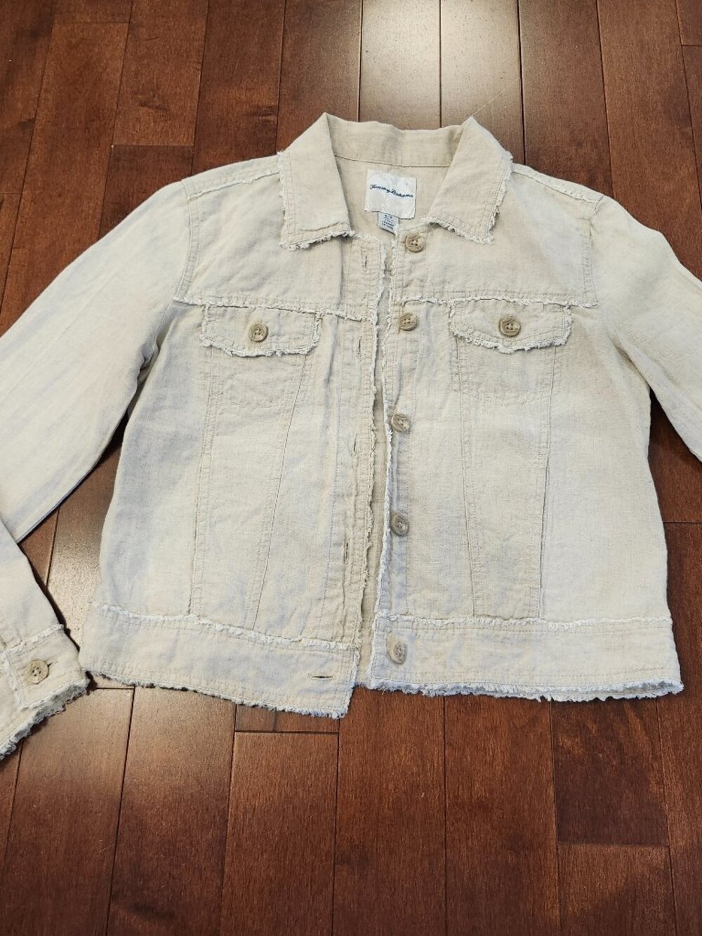 Tommy Bahama women's beige linen jacket in size small